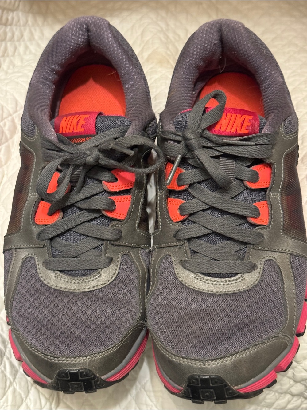 Nike Gray and Pink Women's Running Sneakers